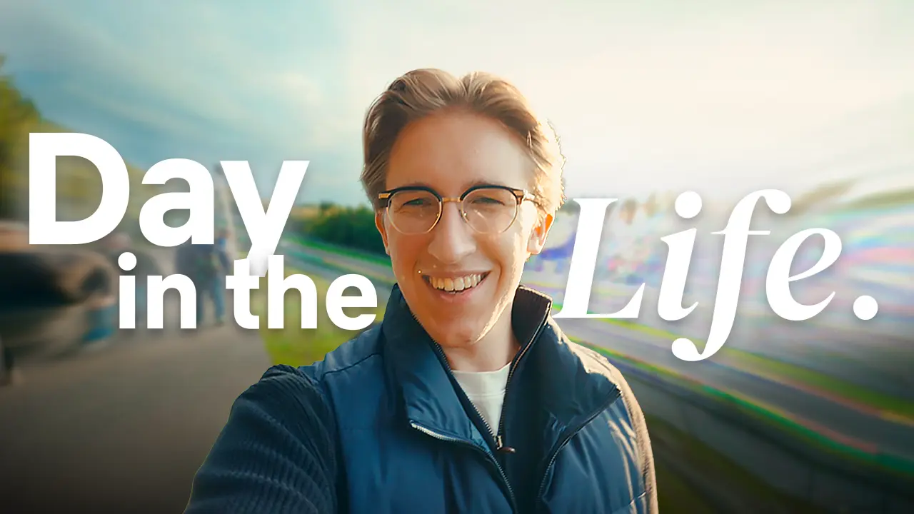 Day in the Life YouTube thumbnail with bold typography overlay