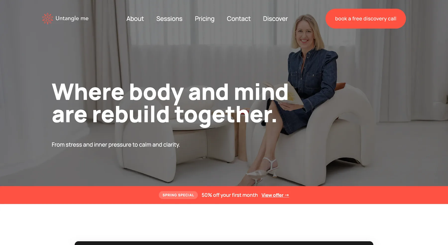 Die Startseite von Untangle Me, die wir gebaut haben